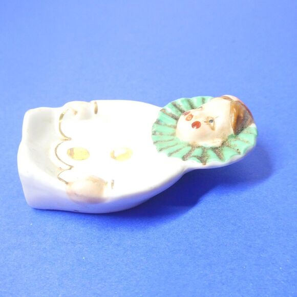 Clown Teabag Spoon Rest Vintage Japan Porcelain MCM - Picture 4 of 6